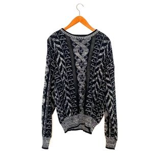 Henri Valdise Vintage Grey Geometric Pullover Coogi Like